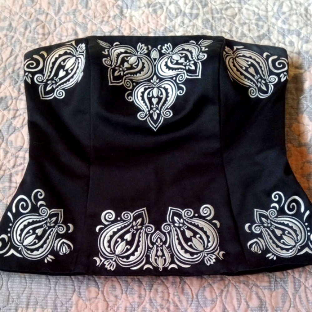 WHBM EMBROIDERED CORSET BUSTIER